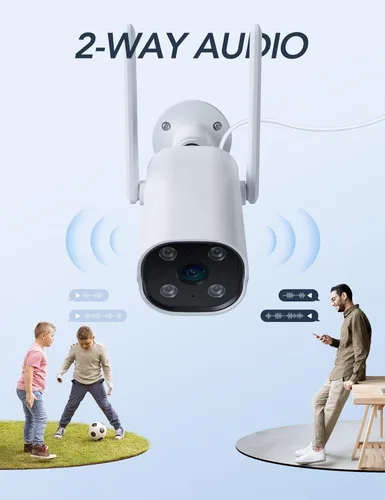 Miniatura 3 de Cámara GNCC para exteriores, cámaras 2K para seguridad del hogar al aire libre, cámaras de seguridad para el hogar, detección de movimiento, visión