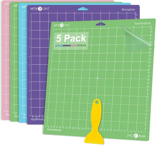 Miniatura 11 de HTVRONT Variedad de alfombrillas de corte, 2 alfombrillas de corte de 12 x 12 pulgadas compatibles con Cricut Maker 3/4/Maker/Explore 3/4/5/Air