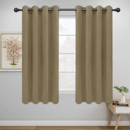 Miniatura 85 de Easy-Going - Cortinas opacas para dormitorio, aislamiento térmico sólido con ojales, cortinas de ventana para reducción de ruido, cortinas