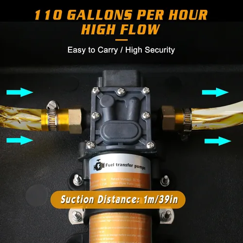Miniatura 4 de Juego de bomba de transferencia de combustible de 12 V, bomba de transferencia de gasolina de 75 W que mueve 110 galones de gas por hora, con tubo