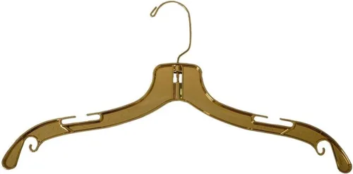 NAHANCO 3405 G Percha de vestir para mujer, color dorado, 17 pulgadas (paquete de 100)