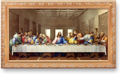 Miniatura 38 de A&T ARTWORK La Última Cena de Leonardo Da Vinci Las reproducciones de arte clásico mundial, impresiones de lienzo Giclee, arte de pared