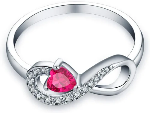 Miniatura 17 de Anillo Jo Wisdomo de compromiso. de plata esterlina, con corazón e infinito, anillo de amistad, para ella