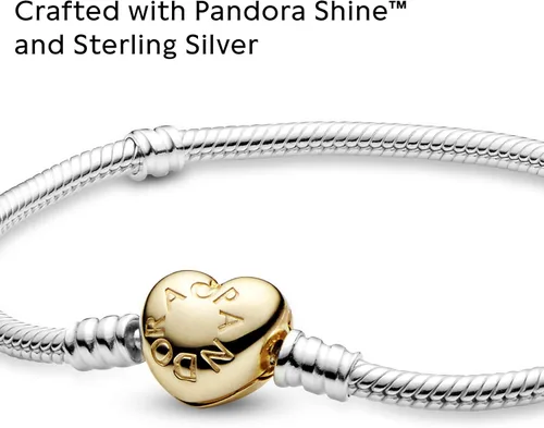 Miniatura 4 de Pandora Moments Heart Clasp Snake Chain Bracelet