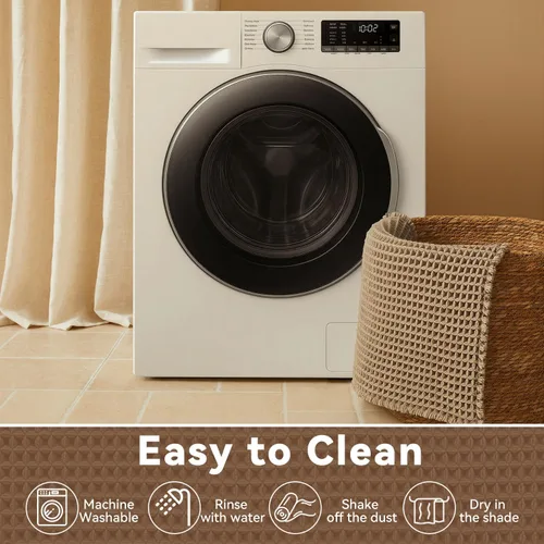 Miniatura 6 de Triohero Tapete de baño con diseño de gofre, tapete de baño pequeño y bohemio, antideslizante, lavable, ultra suave, súper absorbente, de secado