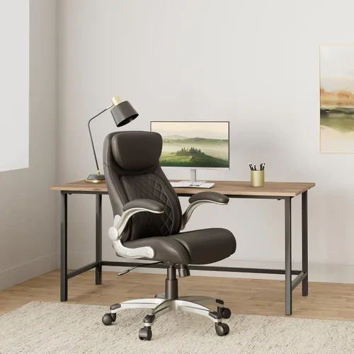 Miniatura 2 de Nouhaus Silla Ergonómica de Oficina de Cuero de Microfibra Premium, Soporte Lumbar Ajustable y Reposabrazos, Respaldo Alto, Cómodas Sillas