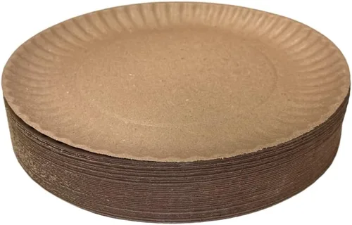 Miniatura 2 de EcoQuality Platos desechables de papel kraft de 9 pulgadas, sin revestimiento, grandes, platos de papel marrón desechables para todos los días