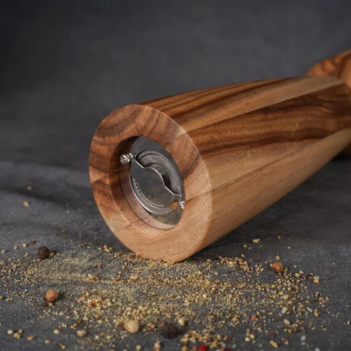 Miniatura 3 de Molinillo de pimienta, molinillo de pimienta con acero inoxidable ajustable, madera de acacia, 20.5 cm/8 pulgadas de altura, diámetro inferior: 6