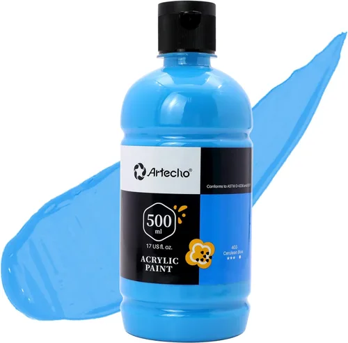 Miniatura 19 de Artecho Pintura Acrílica Oro - Botella Grande 500ml / 17oz, Pintura para Manualidades para Lienzo, Rocas, Madera, Tela, Cerámica, No Tóxica Dorado