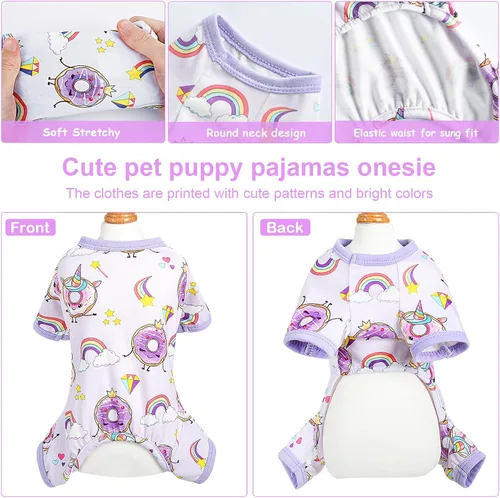 Miniatura 5 de Pijamas para perros Pjs Ropa suave y elástica para perros pequeños Niña Niño Perros de tamaño mediano Primavera Verano Ropa para cachorros Mamelucos