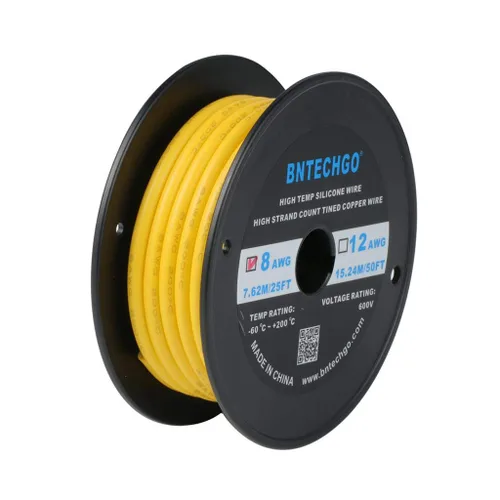 Miniatura 12 de Bntechgo 8 alambres de silicona suave y flexible, silicona resistente a altas temperaturas, altamente eficiente 8 AWG calibre, 1650 hilos de alambre