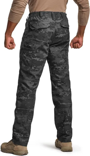 Miniatura 111 de CQR – Pantalones tácticos elásticos tipo cargo para hombre, resistentes al agua, de tela ripstop (antidesgarros), ligeros, ideales para uso diario