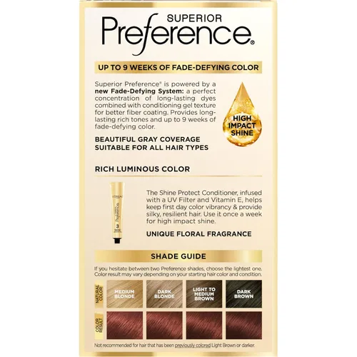 Miniatura 45 de L'Oreal Paris Superior Preference - Tinte permanente luminoso que desafía la decoloración, tinte para el cabello hasta 9 semanas de resplandor, 09