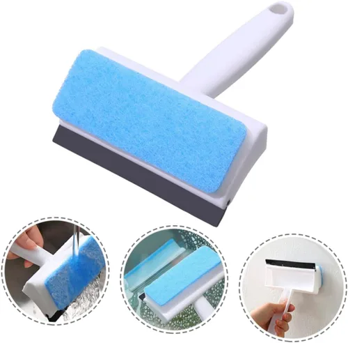 Miniatura 7 de para limpiar 4 unids cepillo de limpieza de vidrio escobilla de goma y esponja de ventana escobilla esponja rascador de vidrio Herramientas