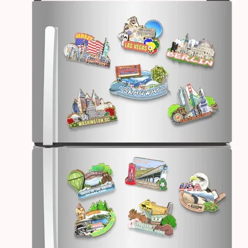 Miniatura 4 de USA Skagway - Imán para nevera, diseño de madera en 3D, para viajes, recuerdos coleccionables, decoración hecha a mano, 2