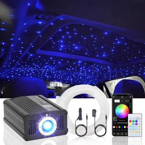 Miniatura 2 de Twinkle Headliner Star Light Kit, 800Pcs*0.03in/0.02in*9.8ft Mixed Ceiling Fiber Optic Lights APP/Remote Control Star Effect Music Mode RGBW Sound