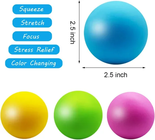 Miniatura 9 de Juguetes de bolas antiestrés que cambian de color, juguetes sensoriales para apretar, bolas blandas para adolescentes, niños y adultos, bolas