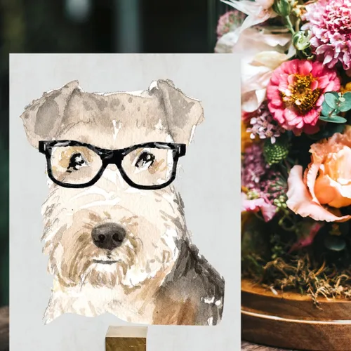 Miniatura 10 de Andaz Press Póster impreso para pared de perro, 8.5 x 11 pulgadas, Bulldog inglés con gafas negras, 1 paquete, regalo de cumpleaños de Navidad, sin