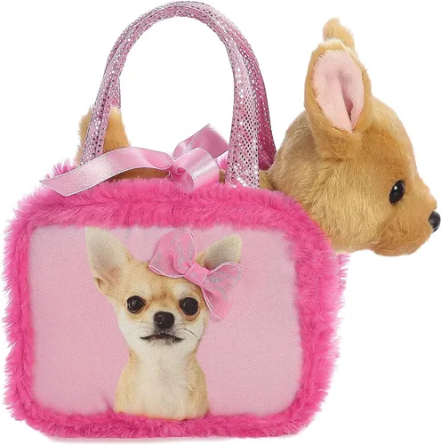 Aurora Fashion Fancy Pals Bonito animal de peluche rosa – Mini peluche con bolso para divertirse – Perfecto para niños de más de 3 años, disfraces y