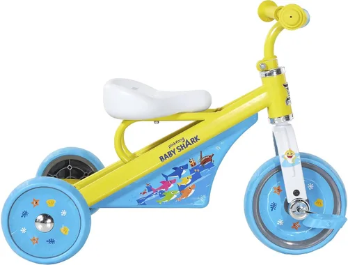 Miniatura 6 de Dynacraft Triciciclo Baby Shark para niños, diseño divertido y colorido, resistente y seguro, perfecto para niños pequeños que aprenden a montar