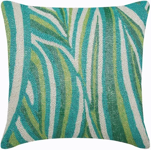 Miniatura 18 de The HomeCentric Fundas de almohada decorativas con bordes de 12 x 12 pulgadas Funda de cojín de seda de arte moderno Fundas de almohada verdes