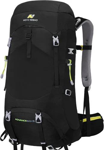Miniatura 7 de N NEVO RHINO - Mochila de senderismo con marco interno 50, 60, 65, 70 y 80 L, mochila impermeable para escalar, camping, con cubierta de lluvia 02