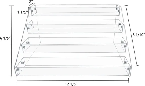 Miniatura 2 de PMMASTO Estante de especias escalonado, organizador de condimentos, estantes verticales de acrílico transparente para encimera, gabinete, despensa
