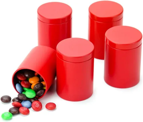Miniatura 8 de Mini caja de lata pequeña con tapas, recipiente para almacenamiento de café, té, dulces, almacenamiento de hojas sueltas, té, latas de té, 5 Blanco