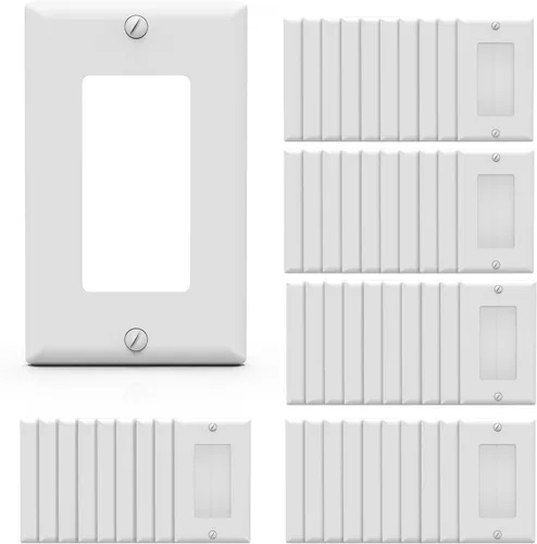 Miniatura 33 de ELEGRP Placa decorativa de pared para receptáculo, cubiertas decorativas de tamaño estándar de 1 gang, placas frontales de policarbonato irrompibles