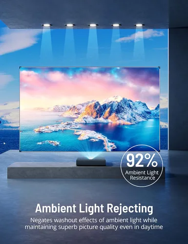 Miniatura 3 de Pantalla de proyector, Paris Rhône de 100 pulgadas, 4K Ultra HD 16:9, rechaza la luz ambiental de marco fijo ALR, pantalla de proyección de rechazo