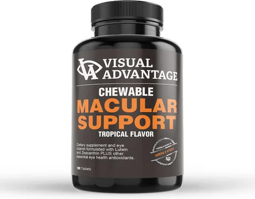 Visual Advantage® Macular Support Masticables – AREDS 2 Vitaminas para Ojos Saludables – Comprimidos masticables con sabor tropical de gran sabor –