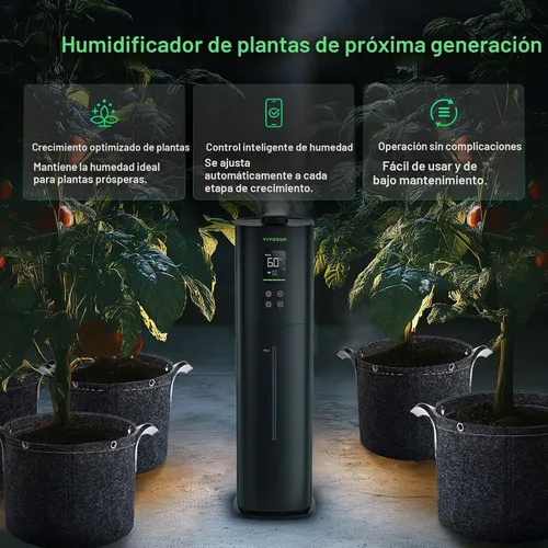 Miniatura 3 de VIVOSUN AeroStream H09 Humidificador Inteligente Wi-Fi, Humidificador de 2.38 Gal / 9 L con Sonda de Temperatura y Humedad, Control Remoto