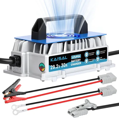 Miniatura 11 de Cargador de batería de 24 V 30 A, cargador de batería inteligente de 24 voltios de 1250 W, 3 formas de conexión, cargador impermeable IP67