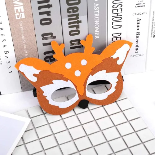 Miniatura 8 de ShaggyDogz 30 piezas de máscaras de animales de fieltro para niños, suministros para fiestas temáticas de la jungla..