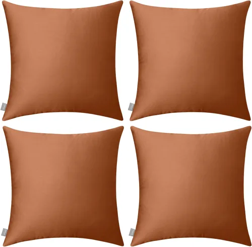 Miniatura 43 de Thmyo - Paquete de 4 fundas de almohada decorativas de 100 % algodón para lumbar, cómodas, sólidas, para Navidad/Halloween, fundas de cojín Blanco