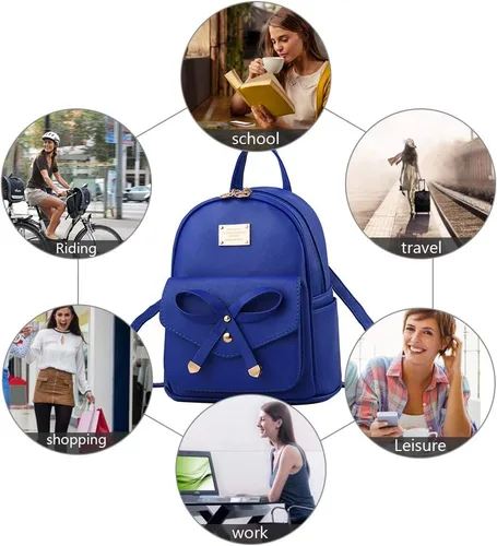 Miniatura 5 de Bonita mochila de piel con lazo para mujer
