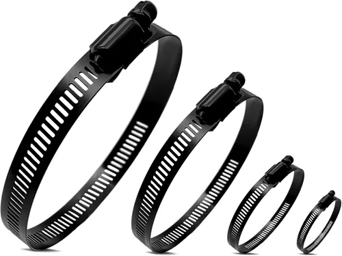 Miniatura 12 de BOTTEN 15 piezas Abrazadera de manguera negra, 1-1/3" - 2-1/4" (33-57mm) Abrazaderas de manguera de acero inoxidable 304, juego de surtido