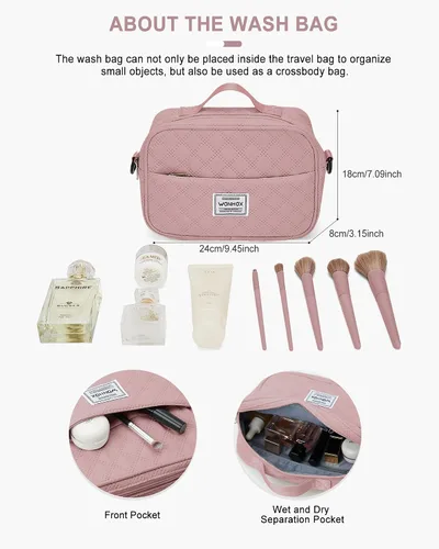 Miniatura 6 de Bolsa de lona de viaje, bolsa de fin de semana para mujer, R2-pink, Bolsa de viaje