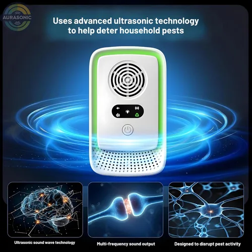 Miniatura 3 de Aurasonic Repelente ultrasónico de plagas mejorado 2026 para interiores, paquete de 6 dispositivos enchufables para el hogar, la oficina y el almacén