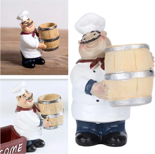 Miniatura 6 de Soporte para palillos de dientes, dispensadores de palillos de dientes, estatua de chef, soporte para palillos de dientes, dispensador de figura