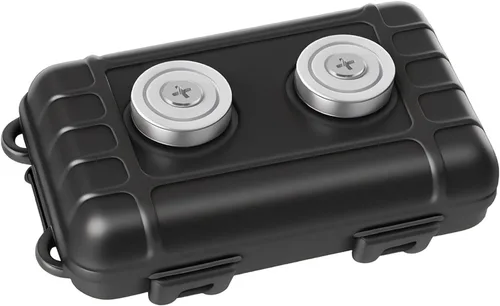 Llaveros magnéticos ocultos debajo del automóvil, pequeño, negro, caja de llaves con imán fuerte para guardar llaves en interiores, exteriores,