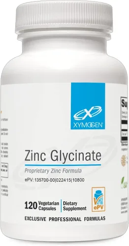 XYMOGEN Glicinato de zinc - Suplemento de zinc altamente absorbente de 20 mg - Apoya el sistema inmunológico y el bienestar de todo el cuerpo -