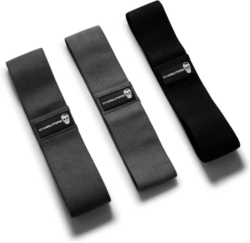 Miniatura 8 de Bandas de cadera para entrenamientos de glúteos Juego de bandas de tela antideslizante con 3 niveles - Bandas de resistencia para piernas y cadera