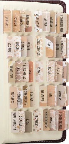 Miniatura 10 de DiverseBee Pestañas laminadas de la Biblia para mujeres (letra grande, fácil de leer), pestañas coloridas para libros de diario bíblico, regalo Rosa