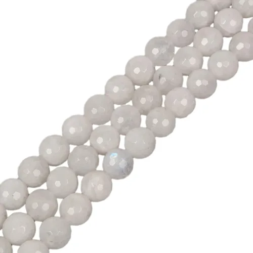 Piedra lunar natural de 0.315 pulgadas (0.315 in), cuentas redondas sueltas para hacer collares, pulseras, joyas, 15 pulgadas