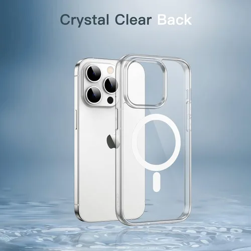 Miniatura 5 de JETech Funda magnética para iPhone 13 Pro de 6.1 pulgadas, compatible con carga inalámbrica MagSafe, a prueba de golpes, parte trasera transparente