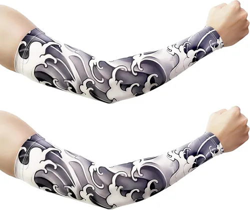 Miniatura 11 de Aresvns Halloween Makeup Tattoo sleeves, Premium Cooling Arm Sleeves for Men and Women UV Sun Protection Arm Sleeves Yu2