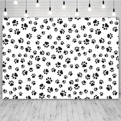 Sendy Telón de fondo de pata de perro de 7 x 5 pies para niños, fondo de fotografía de feliz cumpleaños, decoración de fiesta de baby shower,