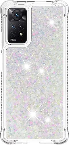 Miniatura 52 de Glitter Sparkle Moving Quicksand Flowing Cover para Xiaomi Redmi Note 10S Bling Liquid Clear Star Heart Silicona Bumper Funda transparente de goma a