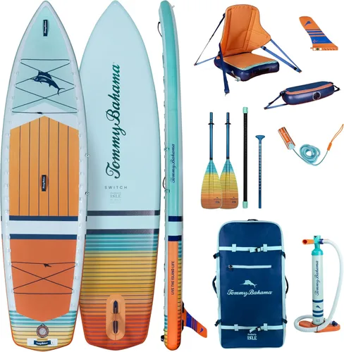 Miniatura 12 de ISLE Paquete de tabla de kayak y remo 2 en 1 – Tabla de remo de pie y kayak, incluye asiento, remo, bomba, bolsa, 11.6 x 35.5 x 6 pulgadas - máx.